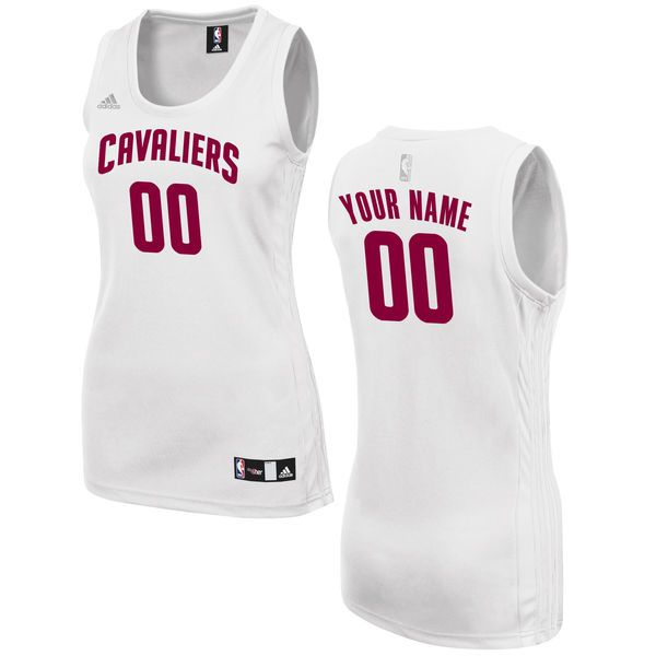 Women Cleveland Cavaliers Adidas White Custom Fashion NBA Jersey